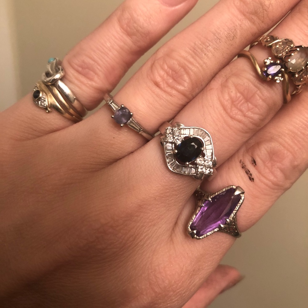 14k Natural Art Deco Alexandrite engagement ring